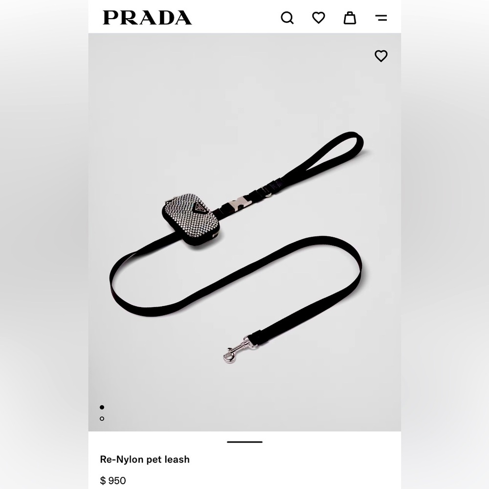 Prada Re-Nylon Crystal Studded Pet Leash and Pouch NEW!